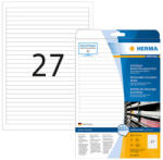 Herma 192*10 mm-es Herma A4 íves etikett címke, fehér színű (25 ív/doboz) (HERMA 10022) - etikett-cimke-shop