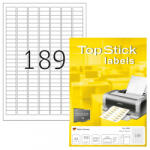 TopStick 25, 4*10 mm TopStick A4 íves etikett címke, fehér színű (100 ív/doboz) (TOPSTICK-8780) - etikett-cimke-shop