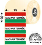 Tezeko Magyar Termék etikett címke, 75 * 37 mm-es (1000 db/tekercs) (T0750003700-034) - etikett-cimke-shop