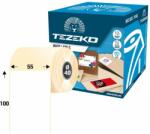 Tezeko 55 * 100 mm, öntapadós termál etikett címke (600 címke/tekercs) (T0550010000-001)