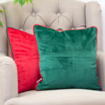 Hiko Set 2 perne decorative, cu fata detasabila, Hiko Comfy Christmas Mix catifea verde smarald si catifea rosie (10005497)