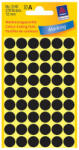 Avery Zweckform 12*12 mm-es Avery Zweckform öntapadó íves etikett címke, fekete színű (5 ív/doboz), normál ragasztóval (3140) - etikett-cimke-shop