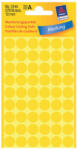 Avery Zweckform 12*12 mm-es Avery Zweckform öntapadó íves etikett címke, sárga színű (5 ív/doboz), normál ragasztóval (3144) - etikett-cimke-shop