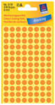 Avery Zweckform 8*8 mm-es Avery Zweckform öntapadó íves etikett címke, neonnarancs színű (4 ív/doboz), normál ragasztóval (3178)