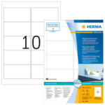 Herma 96*50, 8 mm-es Herma A4 íves etikett címke, fehér színű (100 ív/doboz) (HERMA 10307) - etikett-cimke-shop