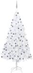  Brad crăciun pre-iluminat artificial, set globuri, alb, 240 cm (3077715)