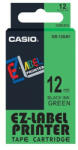 Casio Feliratozógép szalag XR-12GN1 9mmx8m Casio zöld/fekete (XR12GN1) - bestoffice