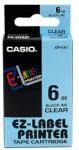 Casio Feliratozógép szalag XR-6X1 6mmx8m Casio víztiszta/fekete (XR6X1) - bestoffice