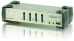 ATEN Switch KVM ATEN CS1734B 4-Port USB 2.0 KVMP Switch OSD, 4x USB Cables, 2-port Hub, Audio (CS1734B-A7-G) - pcone
