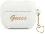 Guess Husa Airpods Guess Silicone Charm Heart pentru Airpods Pro White (3666339039134)