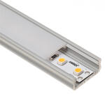 Lumines Type-D Ezüst - Alumínium U profil LED szalagos világításhoz 16x6 mm (Félig átlátszó búrával) (LUMINES-D2-S + LUMINESB-K2020-MR PVC (2,02 m))