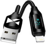 Wozinsky USB-A Cable - Lightning Wozinsky WUALC1 with LED Display 2.4A 1m - Black (5907769308451)