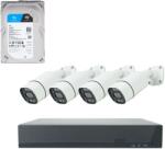 PNI Kit supraveghere video POE PNI House IPMAX POE 8, NVR cu 4 porturi POE, 4 camere cu IP 8MP, HDD 1TB (PNI-POE8-1TB)