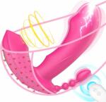 Paloqueth Wearable Panty 3-in-1 G-Spot & Suction Vibrator with Remote Control Pink Vibrator