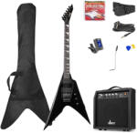 Max Music Gigkit 4/4 Elektromos gitár szett (20W erősítő, táska, hangoló, pengetők) - Rock Style Fekete