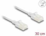 Delock Cablu de retea RJ45 Cat. 6A UTP pentru uz industrial Slim 0.3m Alb, Delock 80357 (80357)
