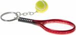 Strefa Tenisa Kulcstartó Mini Tennis Racket Keychain Ring - red