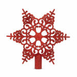 Family Collection Karácsonyfa csúcsdísz - hópehely alakú - 20 x 20 cm - piros (58608C) - gardenet