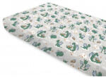  Baby Shop pamut, gumis lepedő 60*120 cm - szürke/zöld sárkány