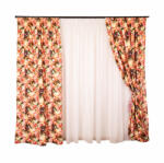 Hiko Set 3 piese Hiko Fantasy, 2 draperii orange Blumen si o perdea Ana voal, cu rejansa (10009577)
