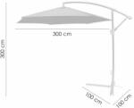 Strend Pro Victoria Karos Napernyő - Bordó - 300 cm (MCTART-802059)