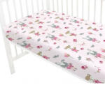  Baby Shop 60*120 cm pamut, gumis lepedő - rózsaszín róka és nyuszi - babyshopkaposvar