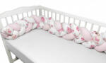  Baby Shop prémium fonott fejvédő kiságyba 220cm - Balerina maci rózsaszín - babyshopkaposvar