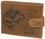 GreenDeed ponty mintás barna férfi bőr pénztárca (TPO09/T BROWN)