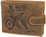 GreenDeed kerékpár mintás barna férfi bőr pénztárca (MTB1021/T BROWN)