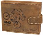 GreenDeed kerékpár mintás barna férfi bőr pénztárca (BMX1021/T BROWN)