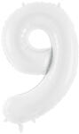 PartyDeco S. r. o 9. szám, fólia lufi, 86 cm, fehér