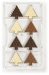 Decora Matrita Policarbonat Ciocolata, Brad Craciun O 4.2 cm, 8 Cavitati, 20x12xH2.2cm (50131) Forma prajituri si ustensile pentru gatit