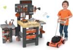 Smoby Set masă de lucru cu trei părți Black&Decker Mega Center și mașină de tuns iarba Smoby cu sunet mecanic (SM360726-1) Set bricolaj copii