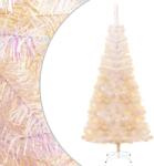  Brad de crăciun artificial cu vârfuri irizate, alb, 240 cm, pvc (344637)