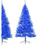 Jumătate brad de crăciun artificial suport, albastru 180 cm pvc (344682)