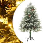  Brad de crăciun pre-iluminat conuri de pin verde 150 cm pvc&pe (344296)