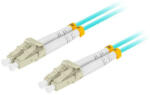 Lanberg cablu de racordare optic MM LC/UPC-LC/UPC duplex 1m LSZH OM3 50/125 diametru 3mm, culoare cyan (FO-LULU-MD31-0010-TQ)