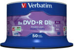 Verbatim DVD + R (pachet de 50) / Strat dublu / Spindle / 8X 8, 5 GB Argintiu mat (43758)