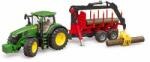 BRUDER John Deere 7R 350 cu transportor de lemn (03154) (03154)