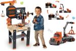Smoby Set masă de lucru cu macara funcțională Black&Decker Bricolo Builder și camion Smoby cu valiză de lucru și unelte (SM360731-10) Set bricolaj copii
