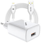 S-Link Telefon töltő - SL-EC40L (1db USB, 5V/2.4A, 12W, Gyorstöltés, Lightning-USB 100cm adat+töltőkábel, fehér) Mobil (35310)