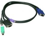 LevelOne Cablu KVM Level One ACC-3201, PS/2 + USB/PS/2 + VGA, 1.8m, Black (ACC-3201)