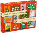 Chronicle Books Calendar de Crăciun Chronicle books din 12 х 48 de piese - 12 zile de Crăciun pentru pisici Puzzle