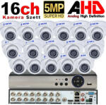  16 DOME kamerás 5MP 2, 8/6mm AHD RENDSZER