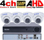  4 DOME kamerás 5M-N 2, 8/6mm AHD RENDSZER