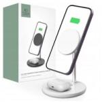 Tech-Protect QI15W-A21 2in1 MagSafe QI vezeték nélküli töltő állomás fehér (127801) (t127801)