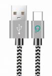 Spacer Cablu de alimentare Spacer SPDC-TYPEC-BRD-ZBR-1.0, USB-A - USB-C, 1m, Black-White (SPDC-TYPEC-BRD-ZBR-1.0)