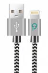 Spacer Cablu de date Spacer SPDC-LIGHT-BRD-ZBR-1.0, USB-A - Lightning, 1m, Black-White (SPDC-LIGHT-BRD-ZBR-1.0)
