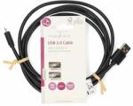 Nedis Cablu USB | USB 2.0 | USB-A Plug | USB Micro-B Plug | 11 W | 480 Mbps | Nichelată | 2.00 m | Rotund | PVC | Negru | Etichetă (CCGL60500BK20)