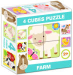 Dohány Mix Puzzle cu cuburi, 4 piese - Animale de la fermă (599) Puzzle